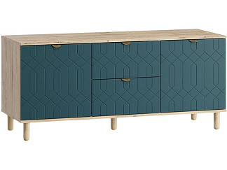 ТВ-тумба Теджонс 139x62 Деко ​Аквамарин/Дуб Ирландский