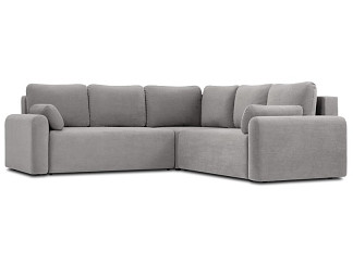 Диван угловой Кирмас-5 Велюр Светло-серый