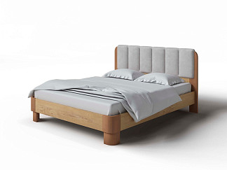 Кровать Орматек Wood Home Lite 2 (ЛДСП+ткань ЛДСП Бунратти/Антик (сосна)/Laska 05 Утренний туман) 200x220