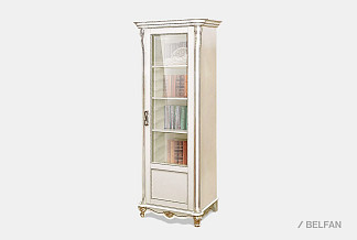 Шкаф для книг "Алези 8/1" (правый); слоновая кость с золочением