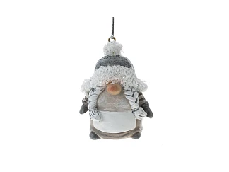 Елочное украшение Гном с косичками