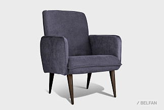 Кресло "Стью"; нераскл.; венге; Velvet Lux 43 (гр. 1/СМ)