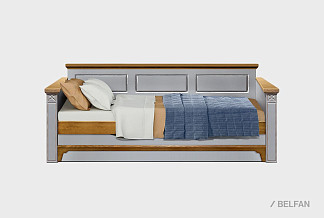 Кровать-диван под два матраса «Бриансон»; с настилом, без матраса; (900х2000); муссон+дуб