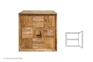 Модуль настенный "Cube Design" 1; фасад "шашки"; правый; бейц-масло