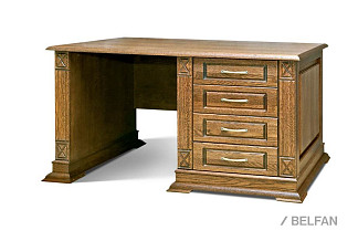 Стол письменный "Верди Люкс 9"; тумба справа; дуб рустикаль с патиной