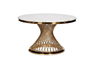 76AR-DT805 Стол обеденный иск.мрамор Bianca Luna/зол d120*75