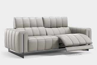 "Genesi" диван 2-х модульный; раскл.; 1EL+1ER; Реклайнер; Sharli 01(32092); (гр. 1/БК)