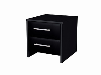 Тумба Орматек Alba (2 ящика) (ЛДСП Черная+экокожа Черный/Черный) 38x40