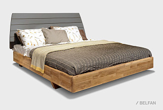 Кровать "Уоллстрит" (комбинированная); без основания, без матраса; (1800x2000); к-бейц-масло, изг-антрацит