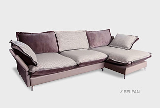 "Grand" диван с оттоманкой; нераскл.; 2L8R; правый; Paddington 09+Magic 18+Top 01 (гр.2/АВ+СМ+МТХ)