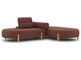 Диван модульный Альди 2 Рогожка Бордовый