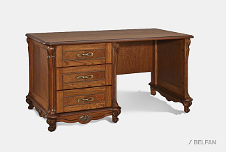 Стол письменный "Алези 1" с ящиками (1 тумба слева); античная бронза