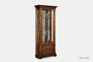 Шкаф с витриной "Престиж" 6; ГМ 5906-01; левый; беловежский орех