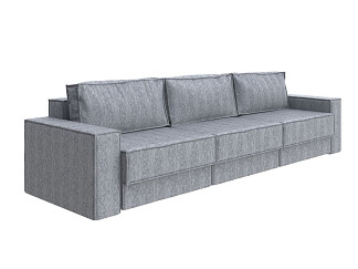 Орматек Диван-кровать Porto Middle трехсекционный (Ткань: Велюр Soft 22 Серый) 295x157