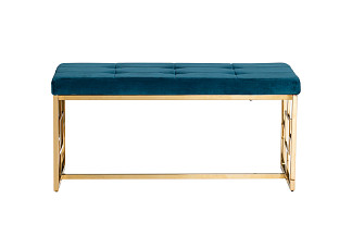 47ED-BEN005GOLD-EM Банкетка велюр изумрудный/золото 99*45,5*46см