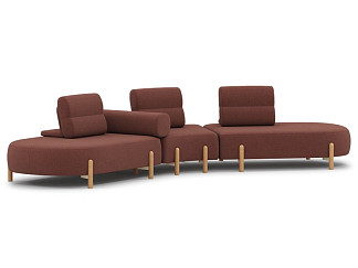 Диван модульный Альди 4 Рогожка Бордовый