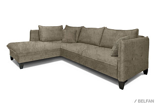 "Морган" диван угловой с оттоманкой; раскл.; 2MR6L; "Тик-так" (1270х2360); венге; 31289(1)+31289(1) (гр.1)