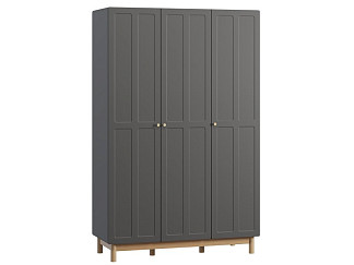 Распашной шкаф Виклу 3-135x210 Графитовый