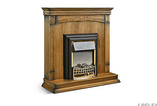 Подставка декоративная под камин "Верди Люкс 1"; дуб рустикаль с патиной