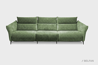 "Флойд" диван 3-х модульный; 1EL+10W+1ER; Реклайнер; металл черный; Afalin 21 (гр. 2/АВ)