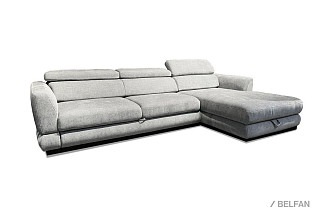 "Орландо" диван с оттоманкой; раскл.; 3ML8MR; "Впередвыкатной" (1580х1920); правый; венге; Valencia Smoke (35914(1)) (гр. 1/ЛЗ)