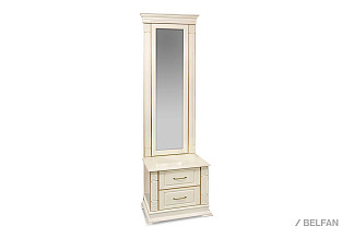 Тумба с зеркалом "Верди Люкс"; слоновая кость с золочением