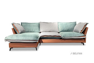 "Grand" диван с оттоманкой; нераскл.; 8L2R; левый; Mega 10+Oracul 490+Melange 714 (гр.2/МТХ+СМ)