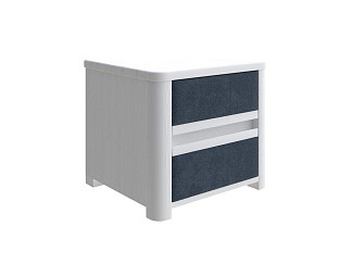 Тумба Орматек Wood Soft (ЛДСП Белая+ткань Белая эмаль (сосна) с брашированием/Sohu Джинс) 45x40