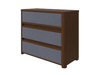 Комод Орматек Wood Soft (Ткань/Массив (сосна) Мокко (сосна) с брашированием/Diva Маренго (325)) 90x40