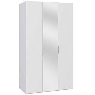 Шкаф трехстворчатый Сохо белая с зеркалом Сохо белая