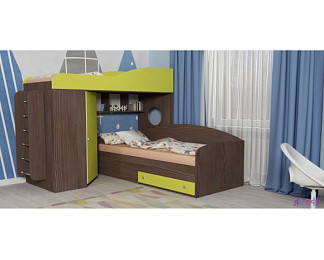 Кровать чердак Кадет 2 с металлической лестницей