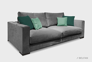 "Мэттью" диван 3-х местный; раскл.; 3М; "Тик-так" (1960x1680); деревянные черные; Monblan 25+Monblan 31+Monblan 35 (гр. 3/АВ)