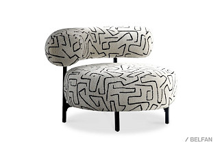 "Одри" кресло; нераскл.; 12; черный; Гармония графика col.07 (гр. 7/НФ)