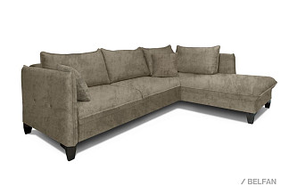 "Морган" диван угловой с оттоманкой; раскл.; 2ML6R; "Тик-так" (1270х2360); венге; 31289(1)+31289(1) (гр.1)