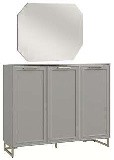 Комод 3дв., метал.опоры+зеркало ZU6 Montreal серый