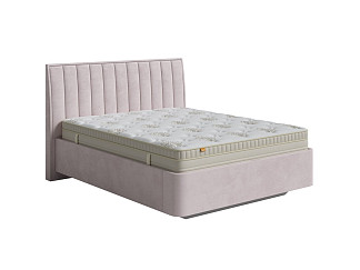 Кровать Fly Majesty с ПМ + Матрас Comfort Up Middle Plus (Ткань: Велюр Teddy Лунный) 200x200