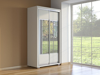 Шкаф Орматек Шкаф-купе 2х дв Orma Soft 2 (2 зеркала) (Экокожа Белый) 119x60