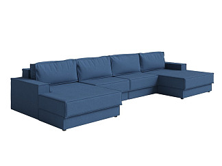 Орматек Угловой диван-кровать Porto Middle четырёхсекционный (Ткань: Букле Soul 784 Синее море) 441x175