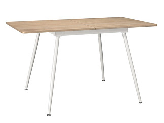 Кухонный стол Дилон 140x80 раскладной Древесный натуральный/Белый
