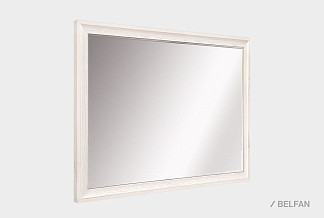 Зеркало "Соната" (без декора) прямоугольное; белая эмаль с темной патиной