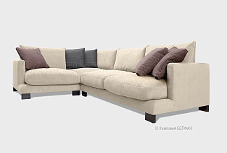 "Леформ" диван угловой; нераскл.; 1L902R; левый; венге; Lanvin 010+Piano6+Piano20 (гр. 3/МТХ+БК)