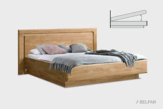 Кровать "Bremen" (узкая) с подъемным механизмом; с основанием, без матраса; (1800x2000); дуб натуральный