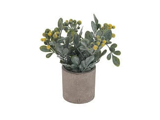 Цветок искусственный в бетонном горшке 18 см