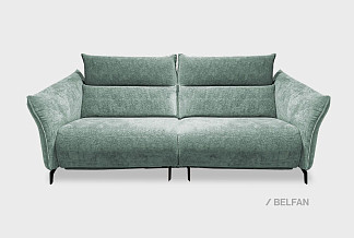 "Floyd" диван 2-х модульный; 1EL+1R; Реклайнер; металл черный; Laska 23 (гр. 3/АВ)