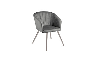 Стул-кресло Леон поворотный серый / опоры серые