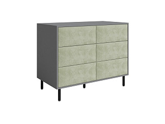 Комод Орматек Kleo (ЛДСП/Велюр Вулканический серый/Лофти Олива) 110x57