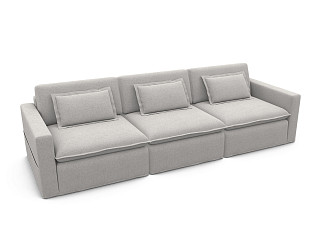 Орматек Meison 3-х местный с подлокотниками Soft (Ткань: Шенилл Siena silver) 120x334