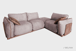 "Ферре" диван 3-х местный с пуфом; нераскл.; 1L+10+18+1R; правый; Infinity 14+Enzo 236 (гр. 2/МТХ+СМ)