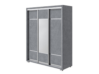 Шкаф Орматек Шкаф-купе 3х дв Orma Soft 2 (1 зеркало) (Ткань: Велюр Sohu Сталь) 177x60