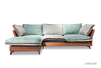 "Гранд" диван с оттоманкой; нераскл.; 8L2R; левый; Mega 10+Oracul 490+Melange 714 (гр.2/МТХ+СМ)